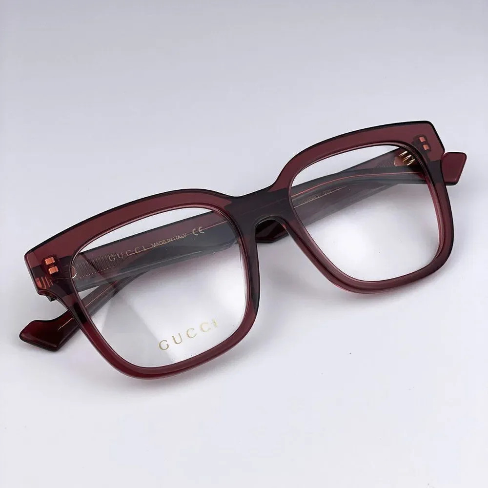 NEW  Gucci GG0958O 006 Burgundy Square Unisex Eyeglasses